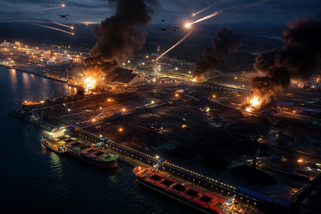 Кошмарная ночь в Усть-Луге: БПЛА ВСУ пошли на порт — небо разрывали взрывы